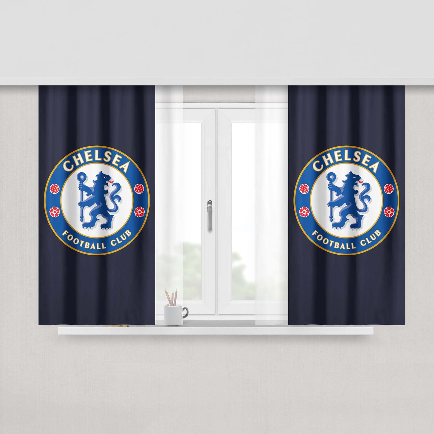 Chealsea Logo Peach Skin Window Curtains