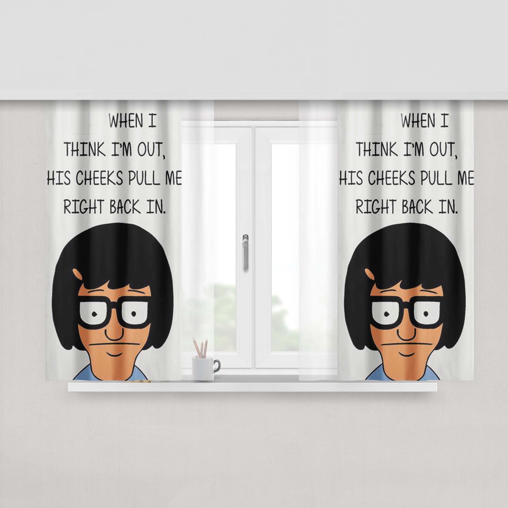 Cheeks Peach Skin Window Curtains