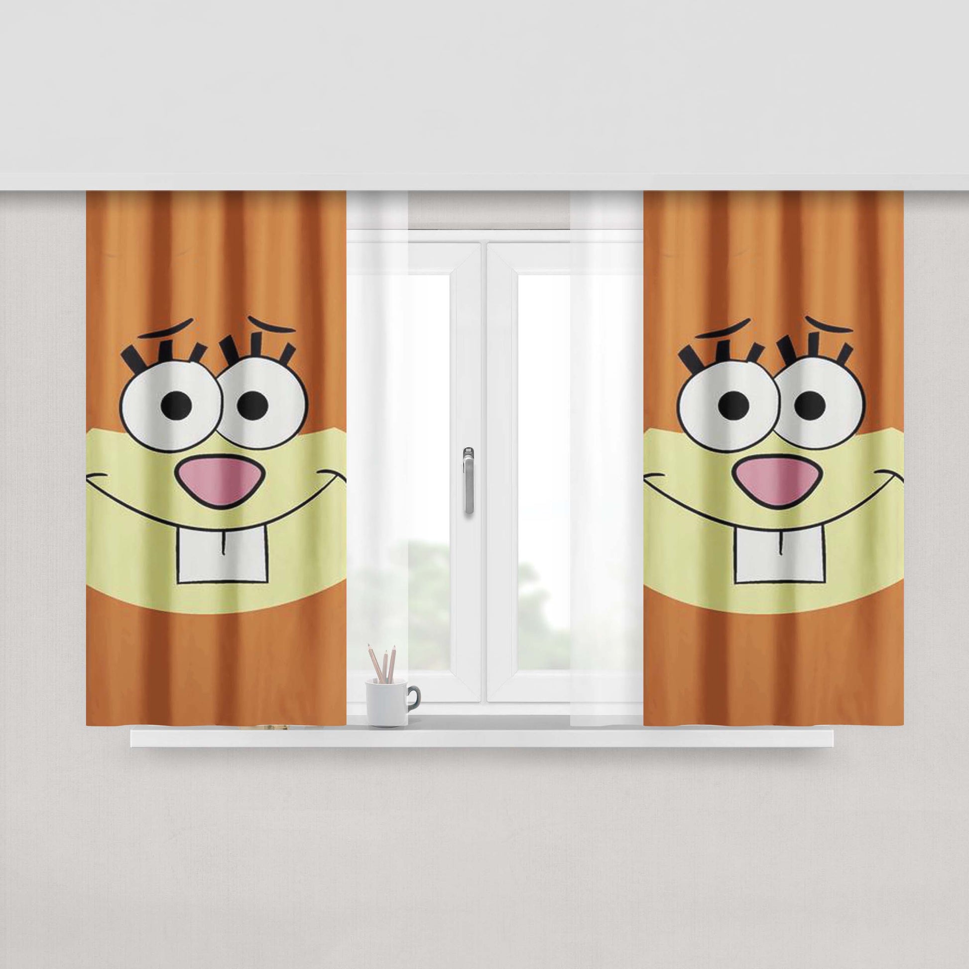Cheeky Sandy Peach Skin Window Curtains