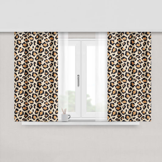 Cheetah Stripe Tiger Peach Skin Window Curtains