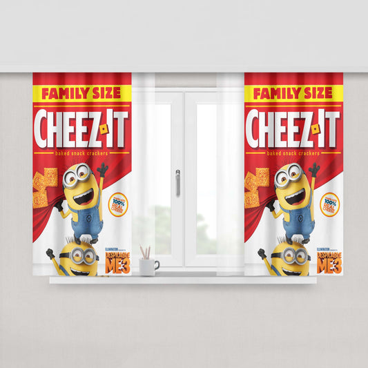 Cheez-It Baked Despicable Me 3 Snack Crackers Family Peach Skin Window Curtains