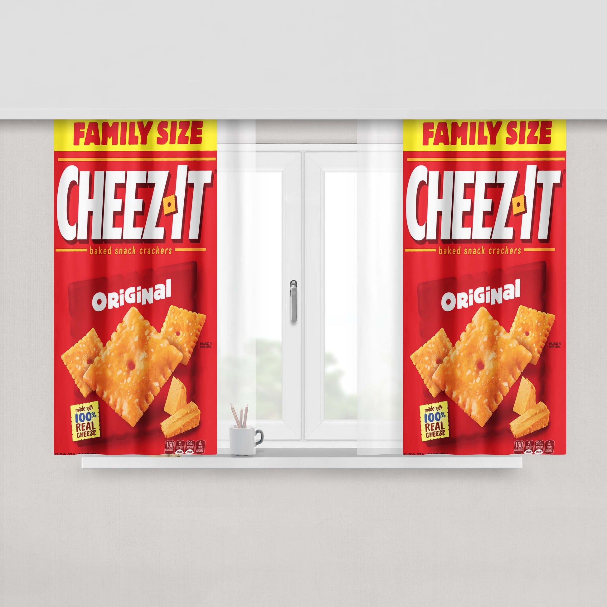 Cheez-It Baked Original Cheese Crackers Family Peach Skin Window Curtains