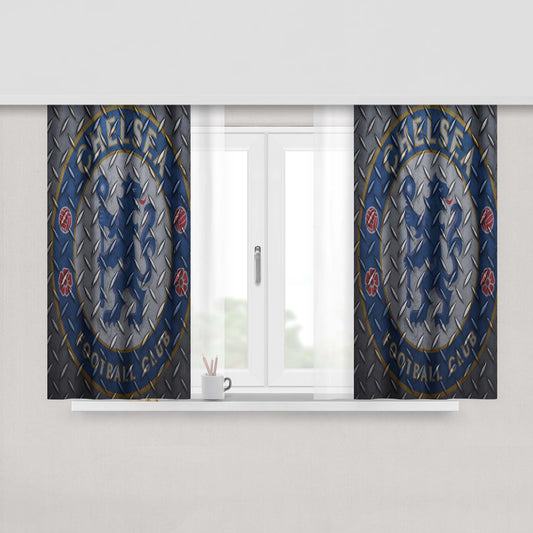 Chelsea Football Peach Skin Window Curtains