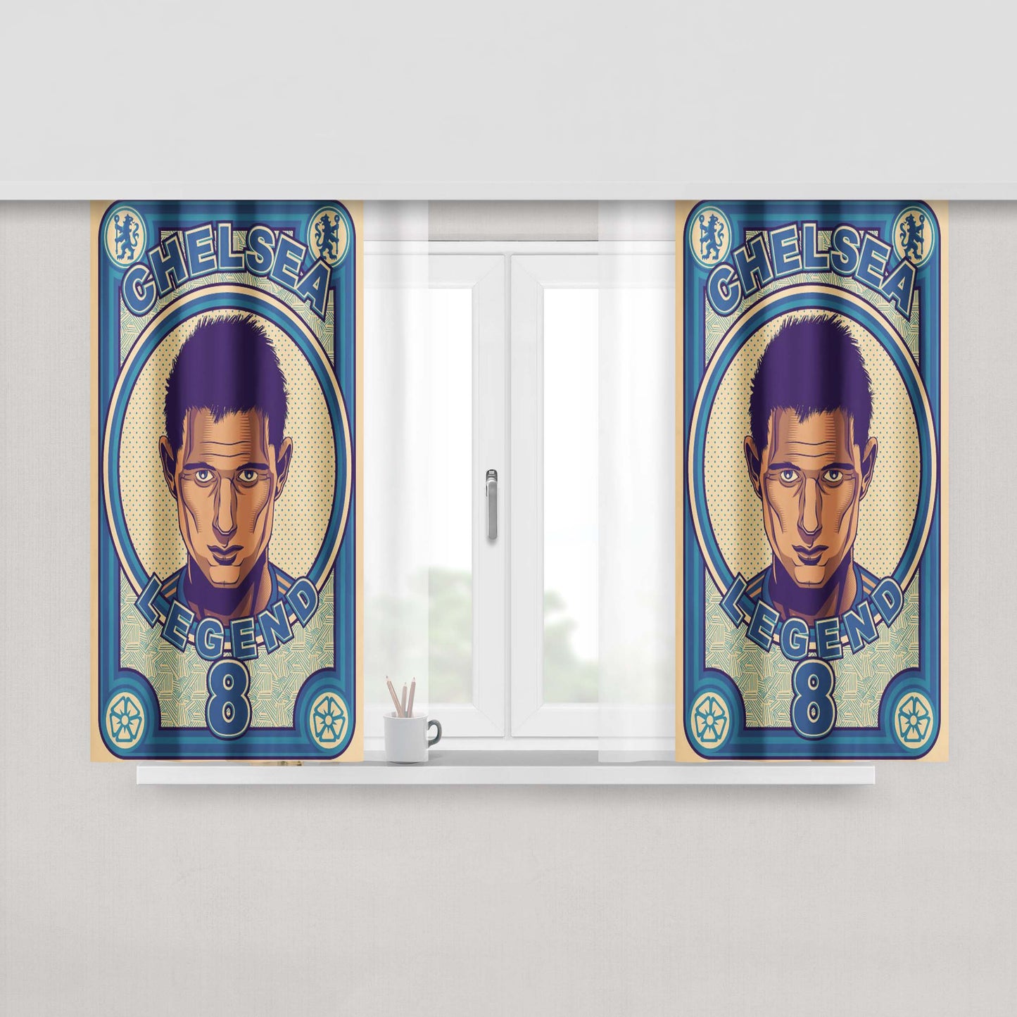 Chelsea Legend Frank Lampard Peach Skin Window Curtains