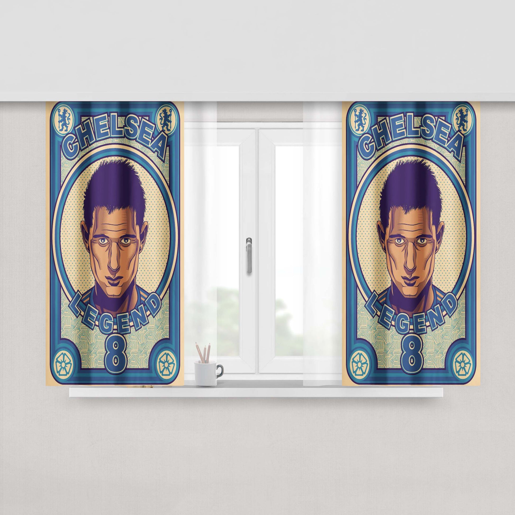 Chelsea Legend Frank Lampard Peach Skin Window Curtains