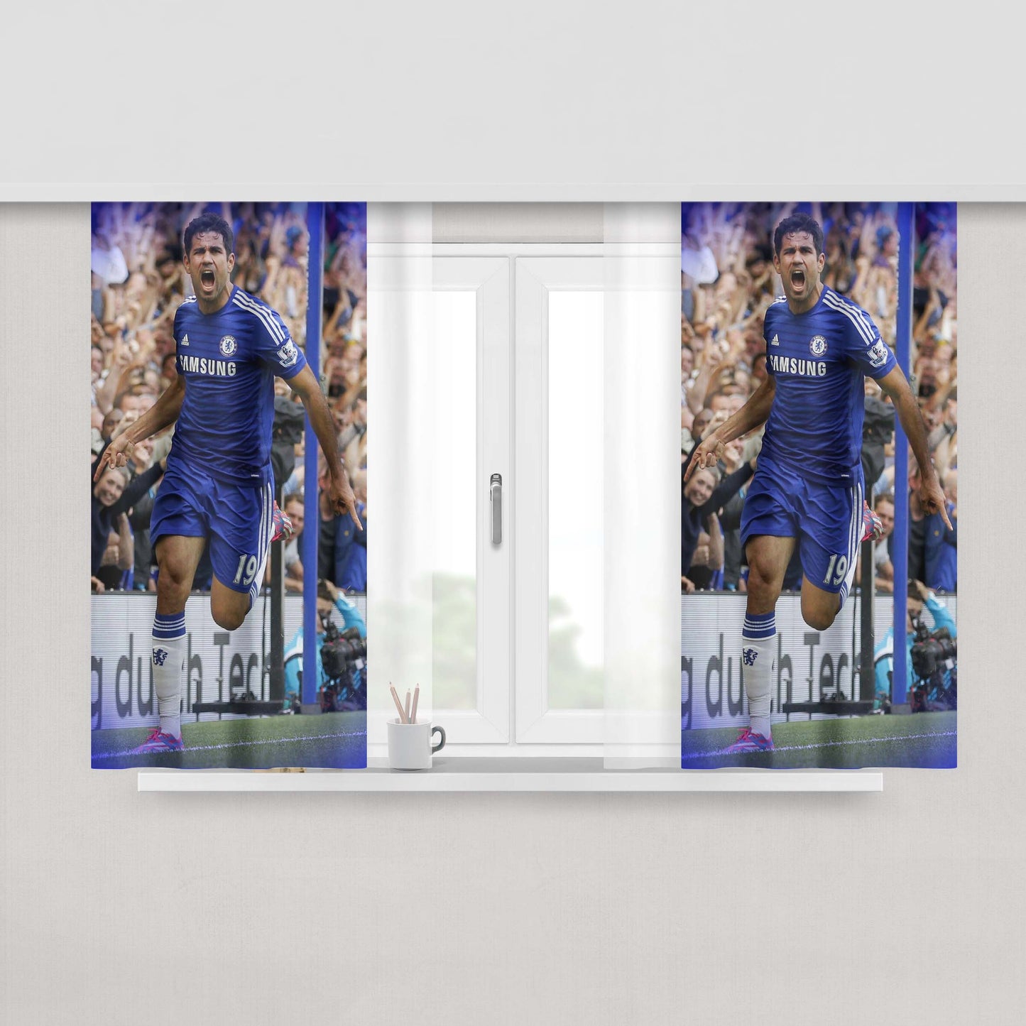 Chelsea Samsung Diego Costa Peach Skin Window Curtains