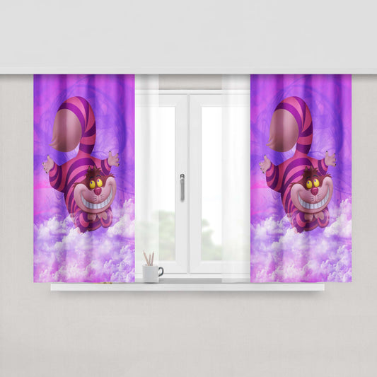 Chesire Cat Peach Skin Window Curtains