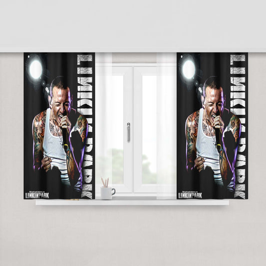 Chester Benington Linkin Park Peach Skin Window Curtains