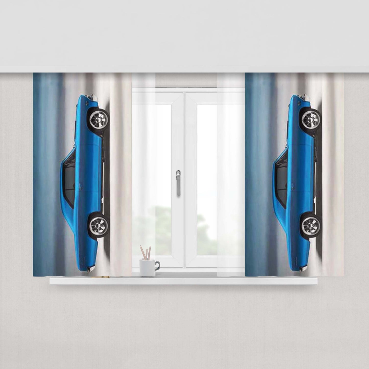 Chevelle 66 Blue Peach Skin Window Curtains