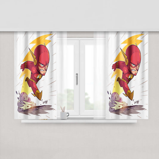 Chibi Dc Comics Flash Peach Skin Window Curtains