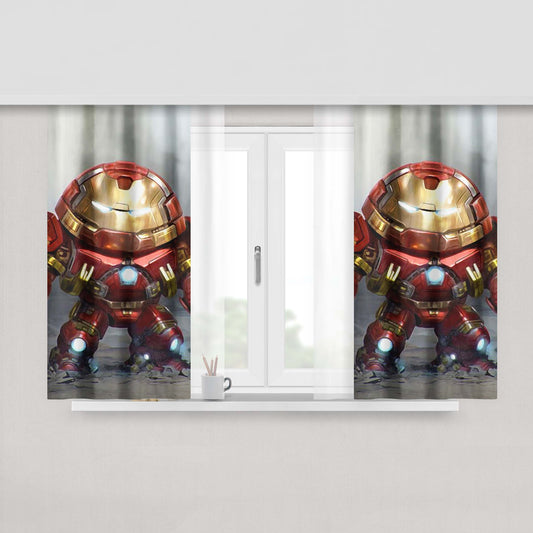Chibi Fancy Iron Man Peach Skin Window Curtains