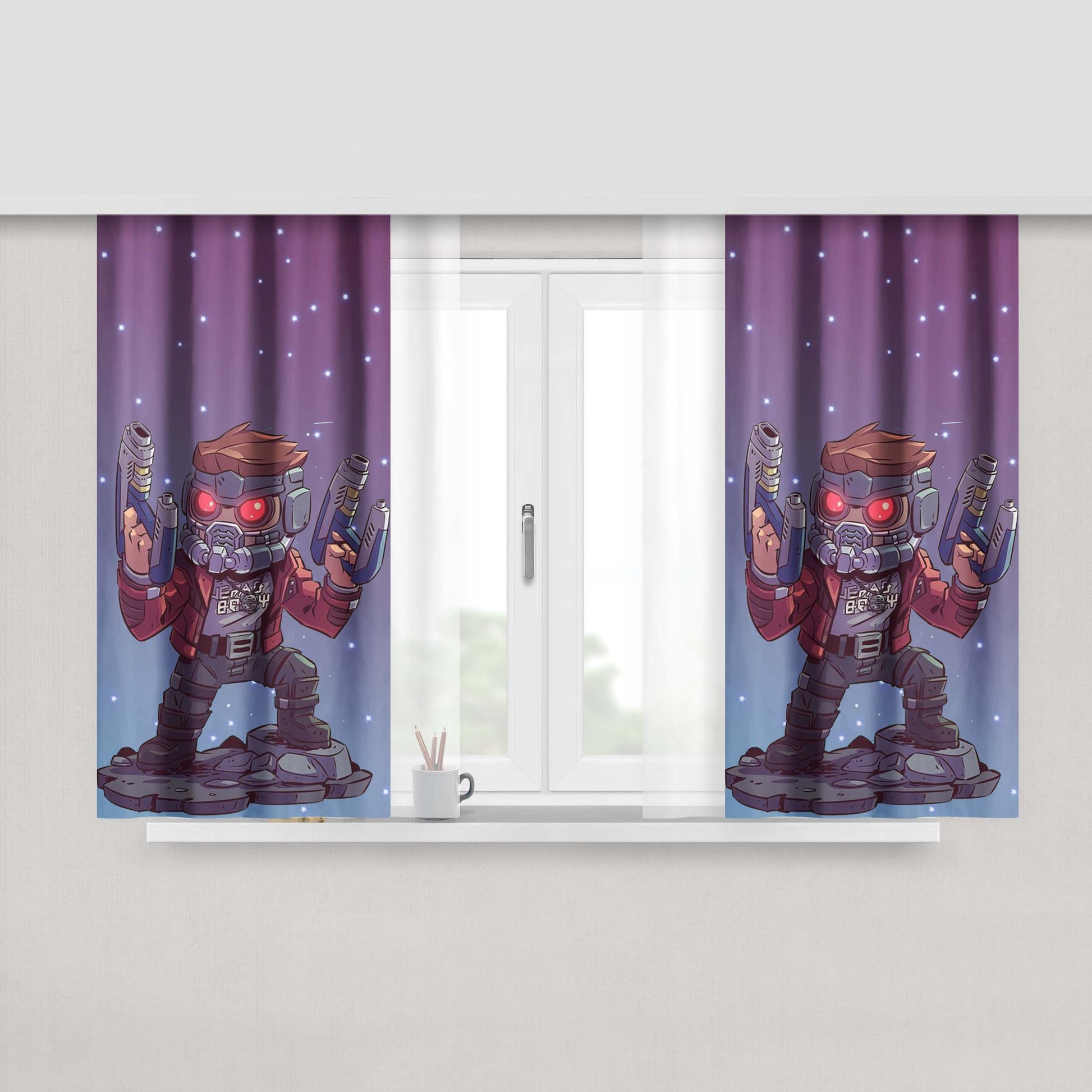 Chibi Starlord Peach Skin Window Curtains