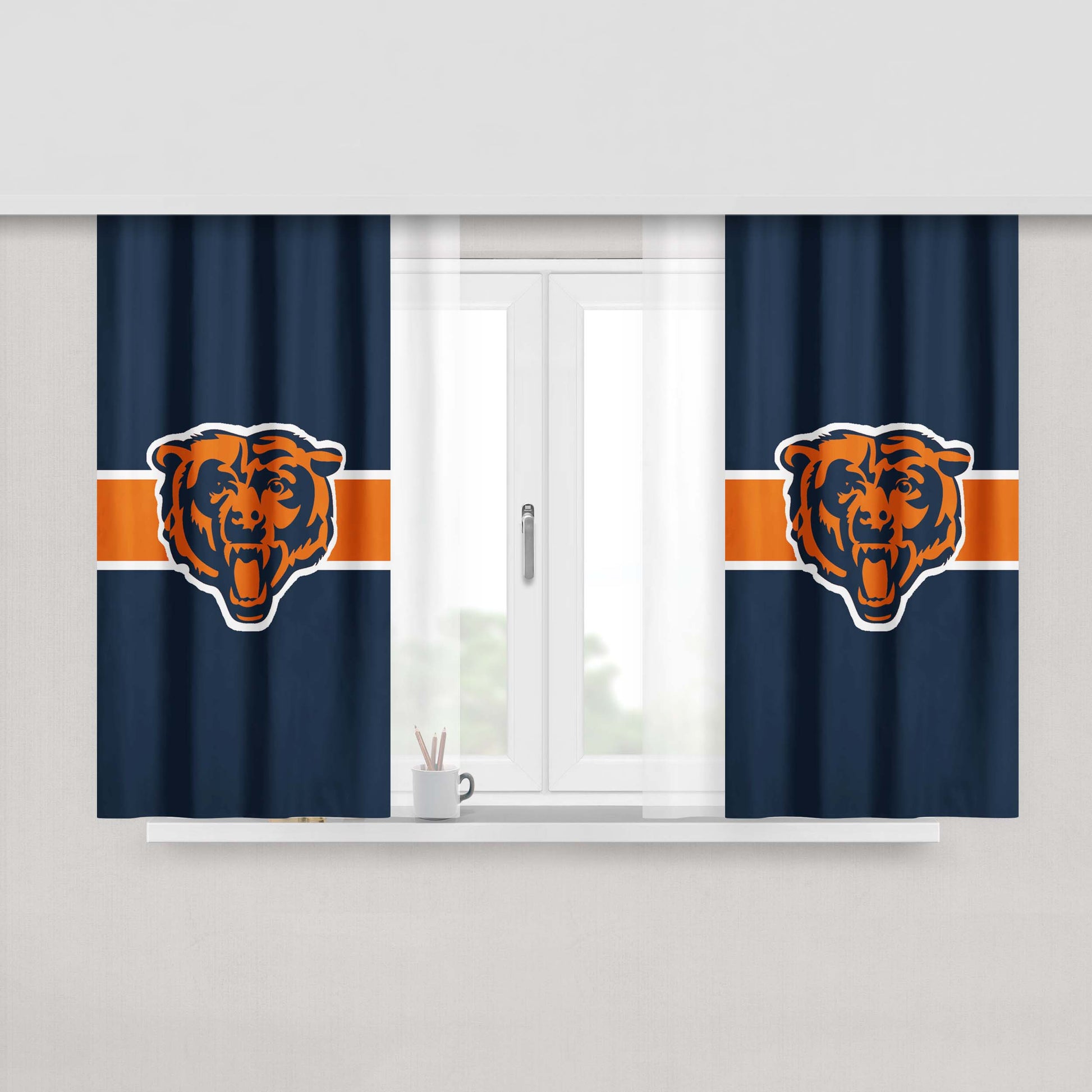 Chicago Bear Peach Skin Window Curtains