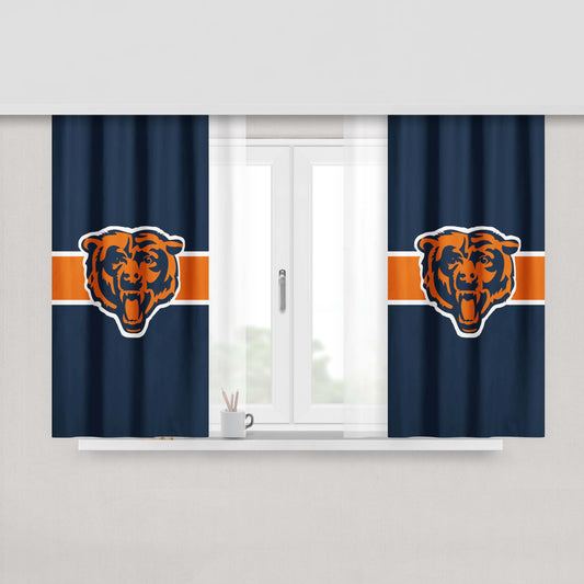 Chicago Bear Peach Skin Window Curtains