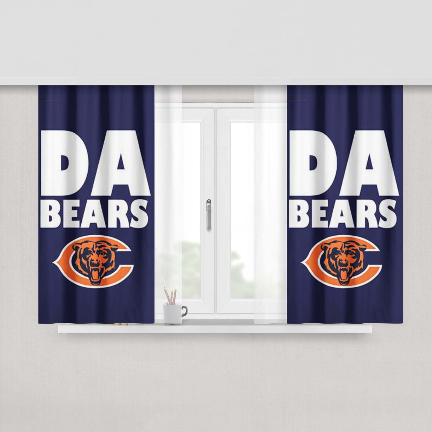 Chicago Bears Da Bears Peach Skin Window Curtains