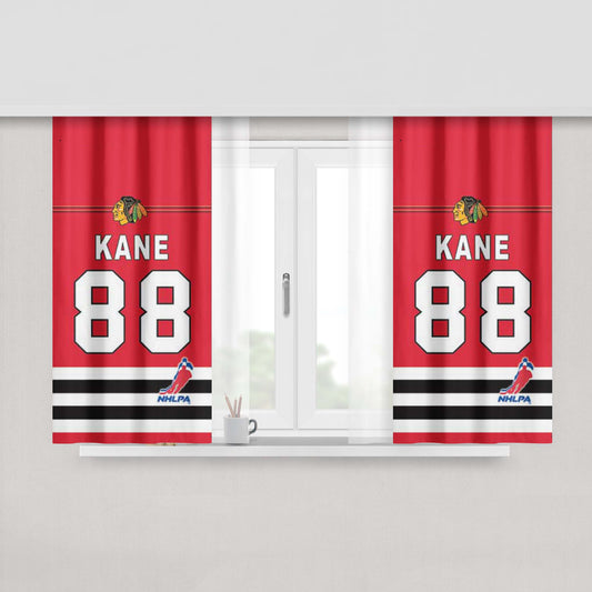 Chicago Blackhawks Kane Jersey Peach Skin Window Curtains