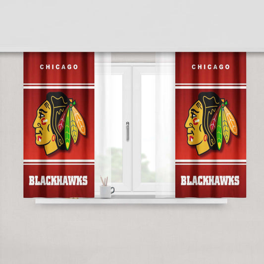 Chicago Blackhawks Nhl Ice Hokey Peach Skin Window Curtains