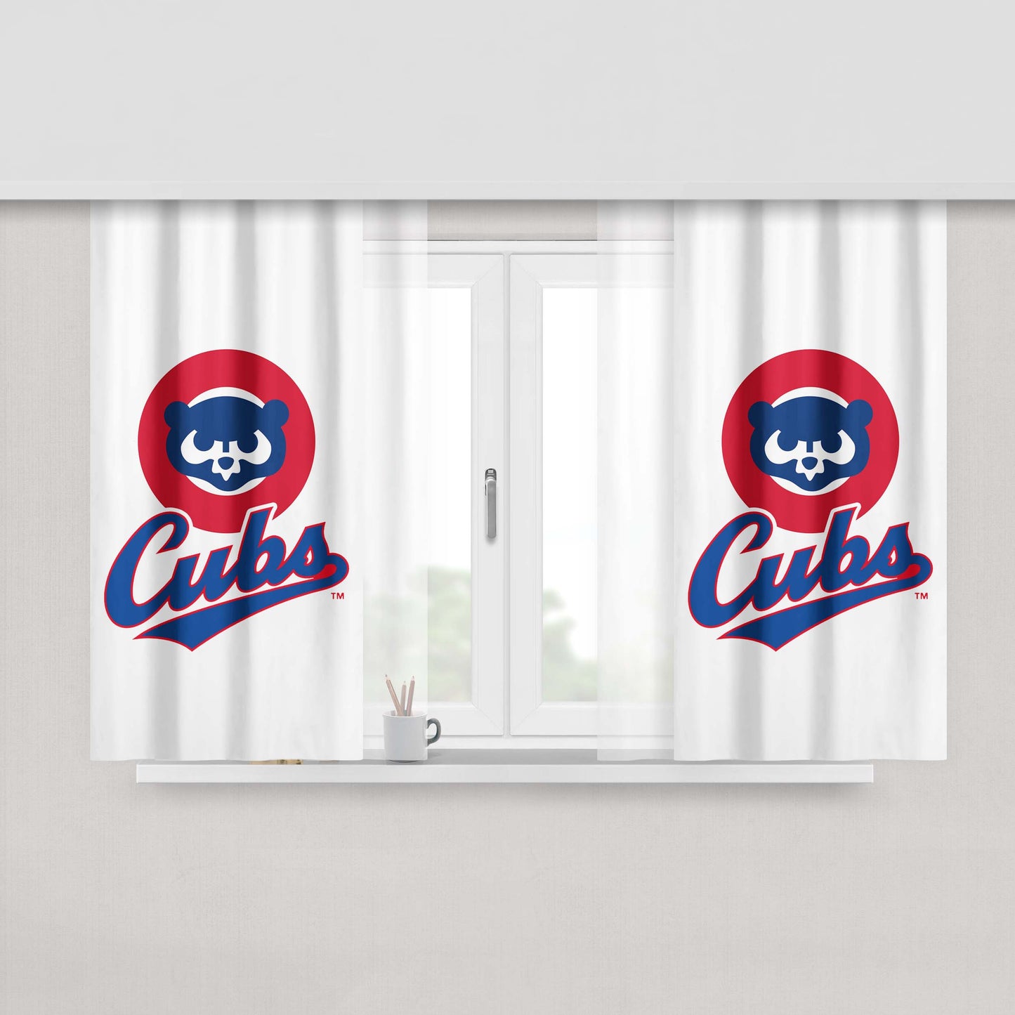 Chicago Ccubs Peach Skin Window Curtains