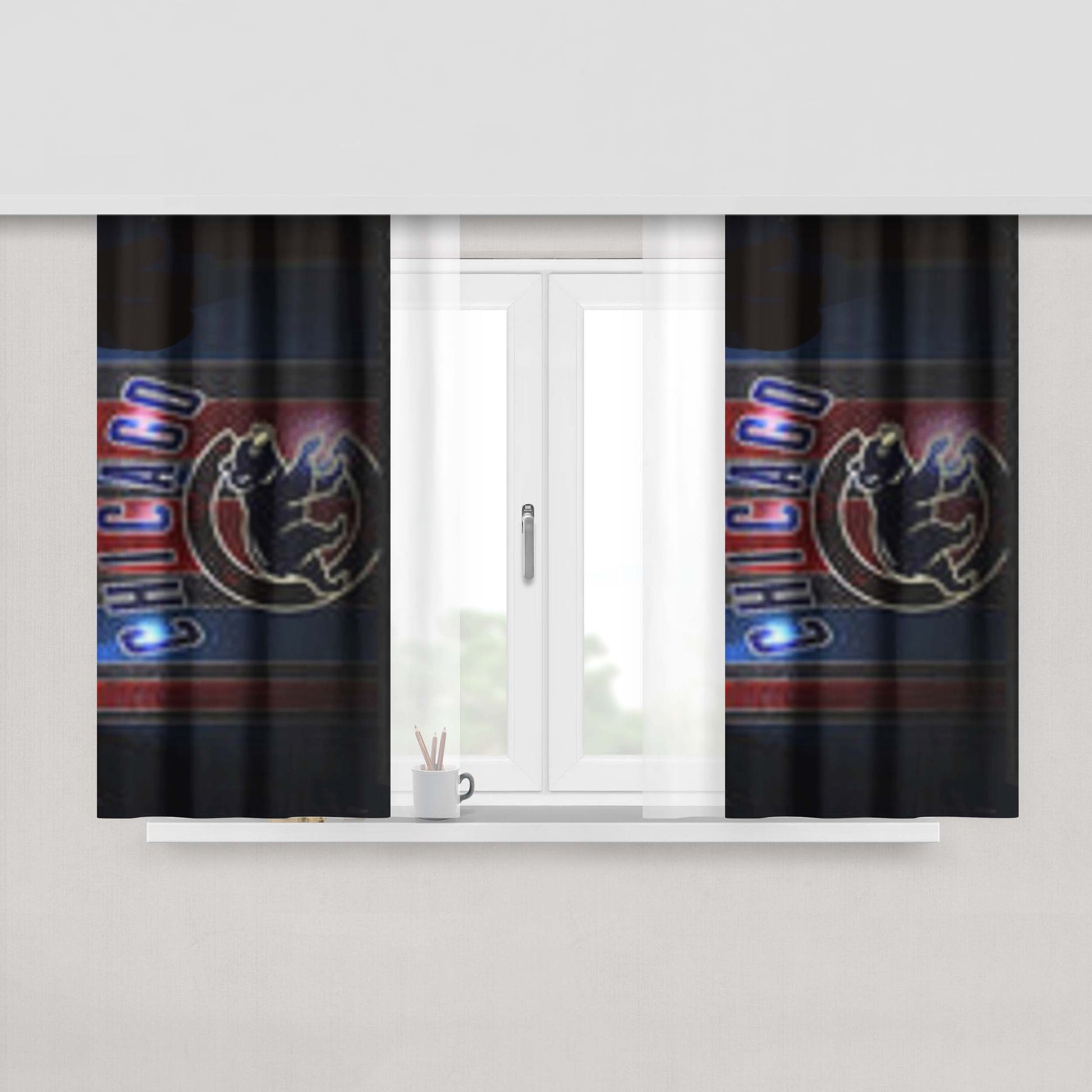 Chicago Cubs 5 Peach Skin Window Curtains