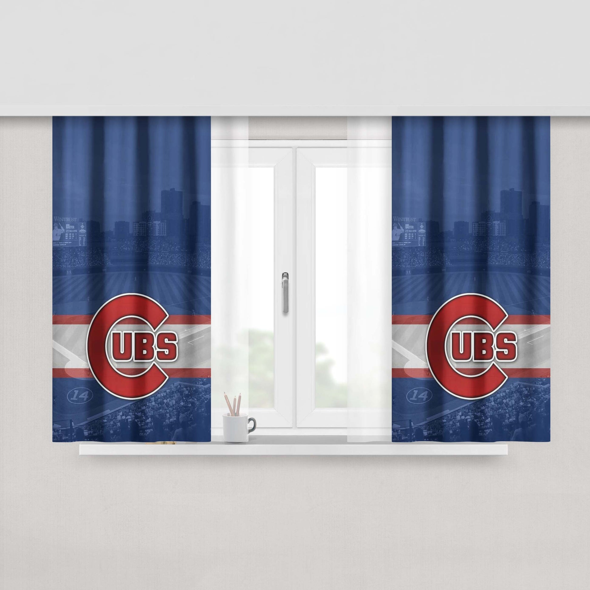 Chicago Cubs Atmosphere Peach Skin Window Curtains