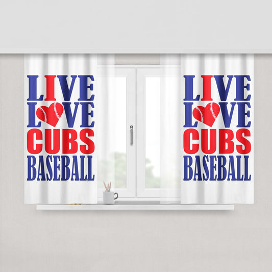 Chicago Cubs Baseball Quotes Peach Skin Window Curtains