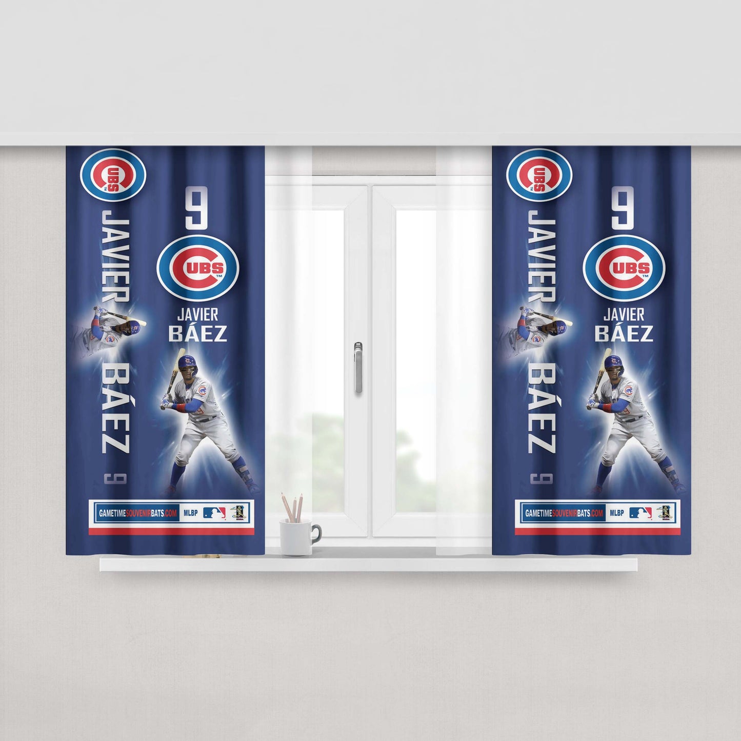 Chicago Cubs Baseball Vintage Peach Skin Window Curtains