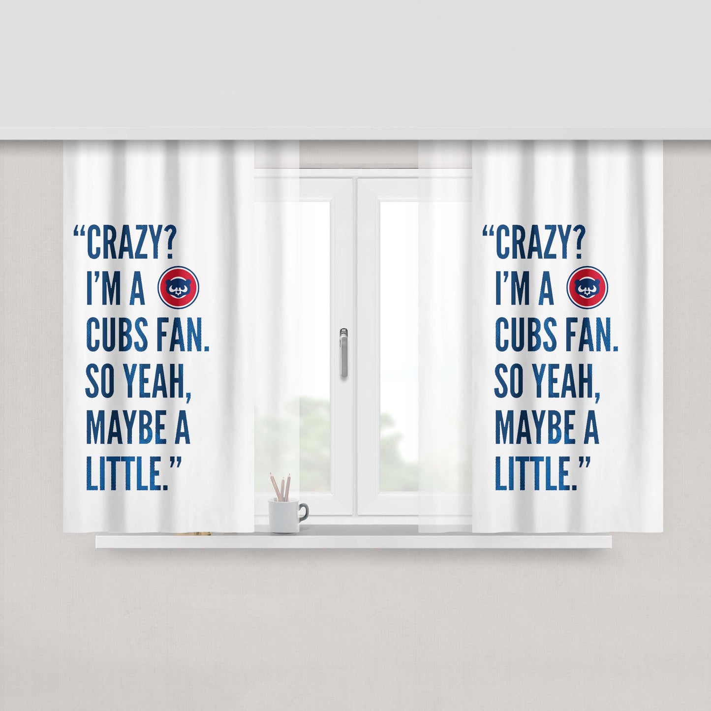 Chicago Cubs Fan Quotes Peach Skin Window Curtains