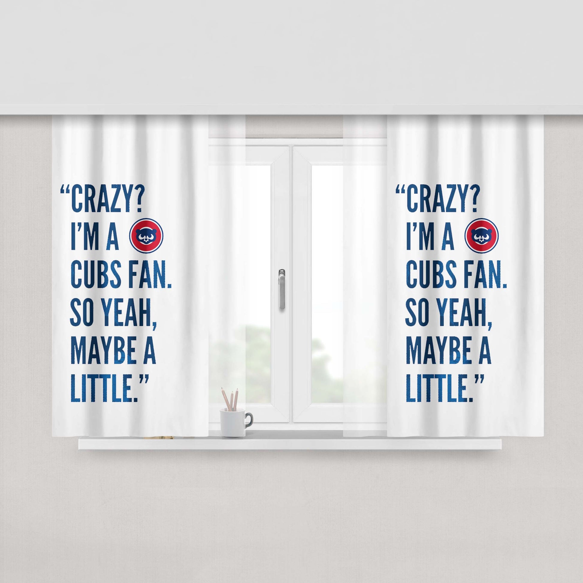 Chicago Cubs Fan Quotes Peach Skin Window Curtains