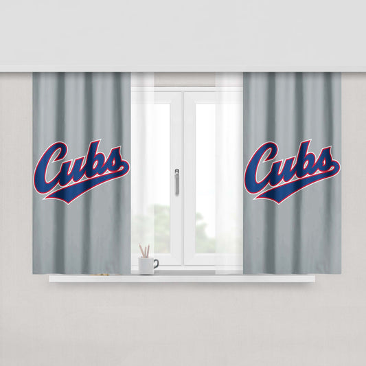 Chicago Cubs Font Peach Skin Window Curtains