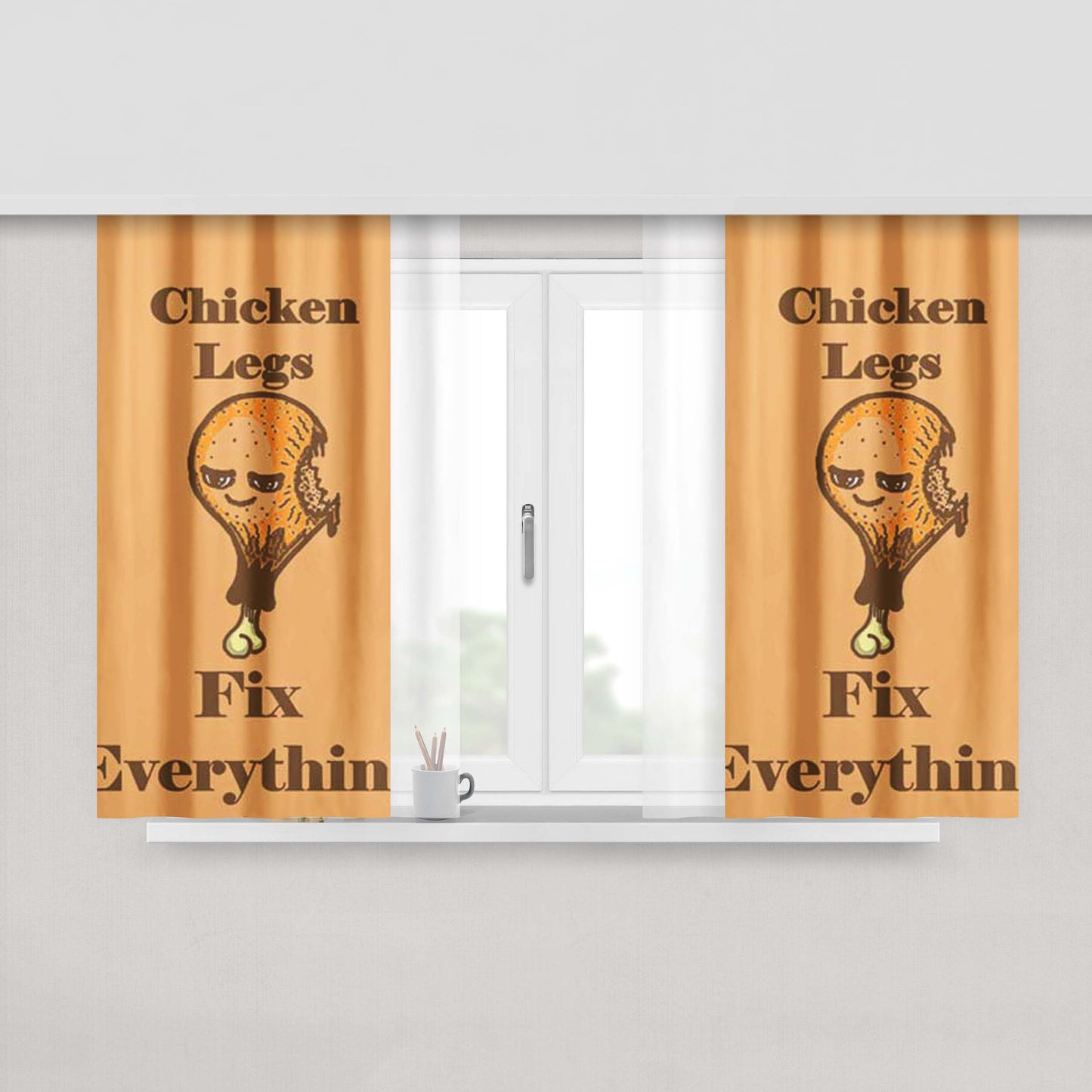 Chicken Legs Fix Everything Peach Skin Window Curtains