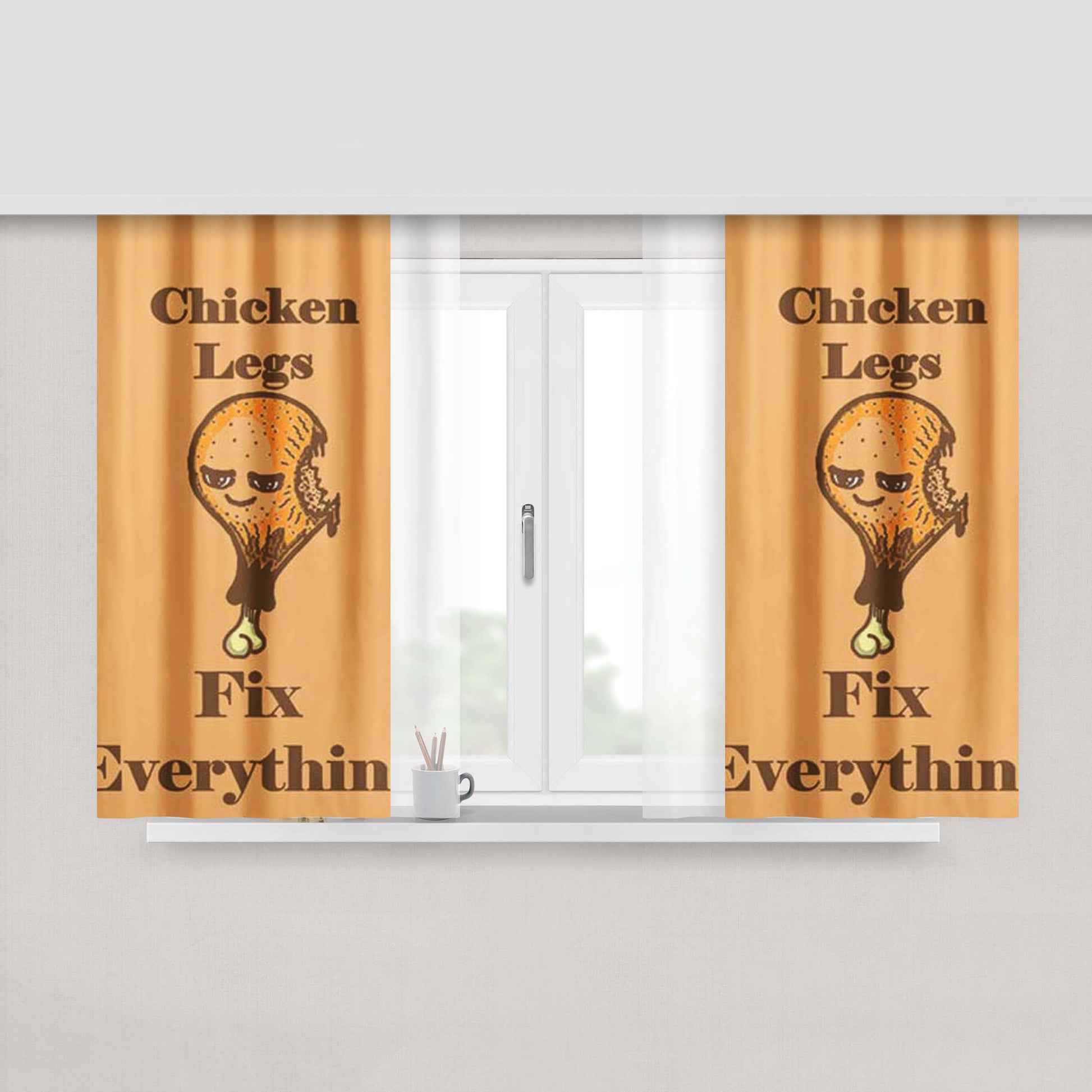 Chicken Legs Fix Everything Peach Skin Window Curtains