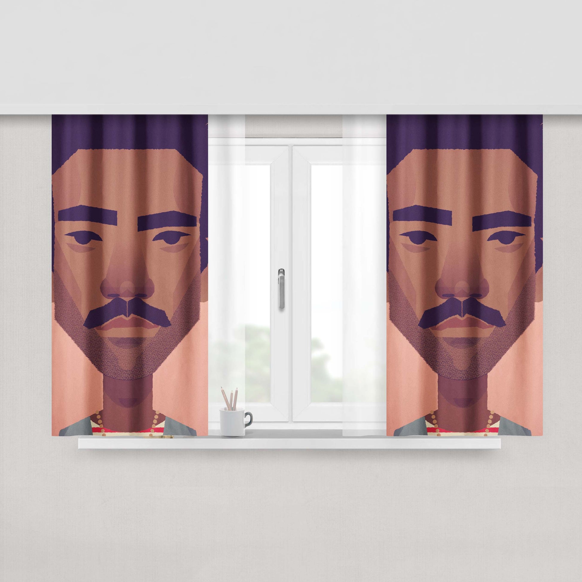 Child And Hulk Peach Skin Window Curtains