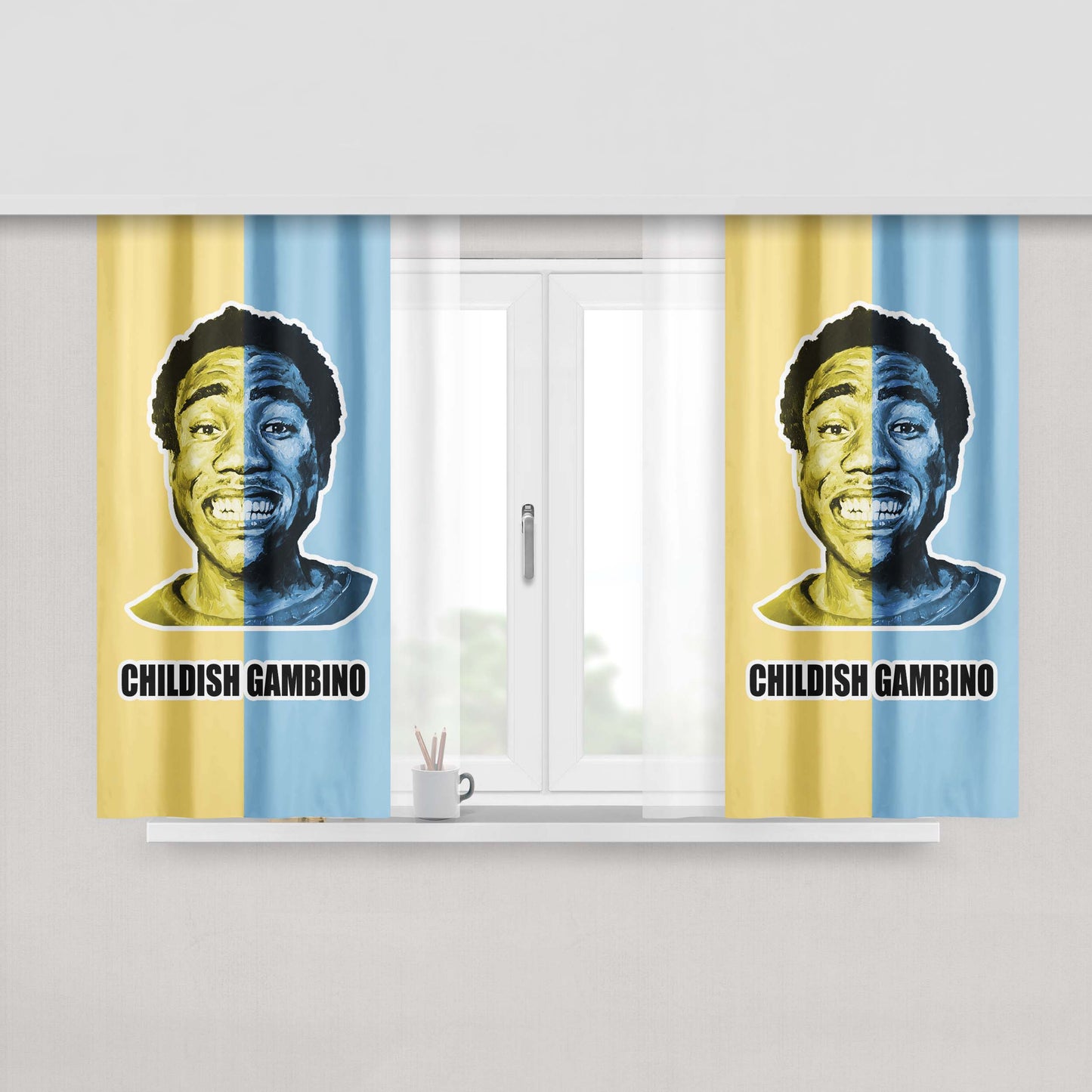 Childish Gambino Pop Culture Peach Skin Window Curtains