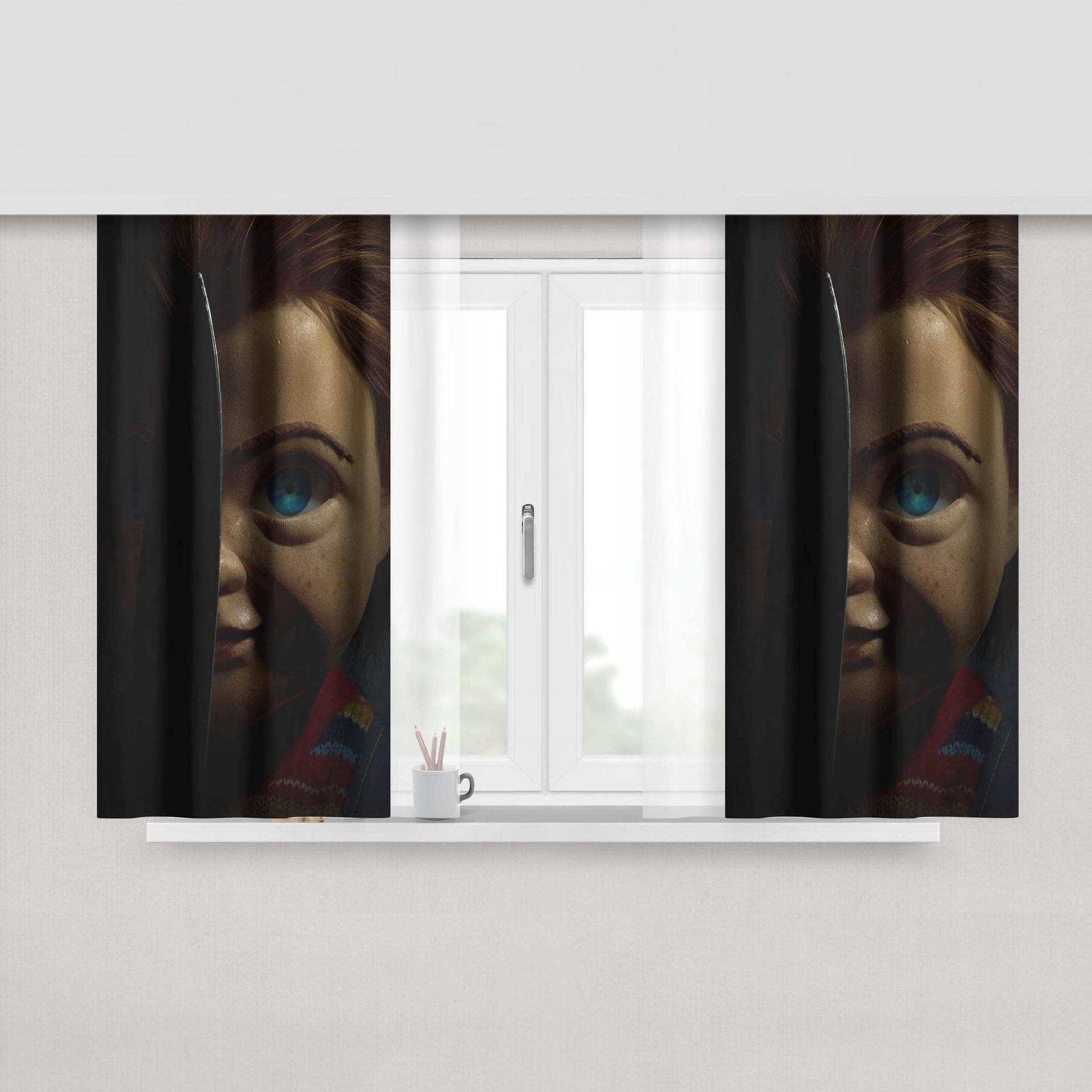 Childs Play 2 Poster Movie Art Peach Skin Window Curtains