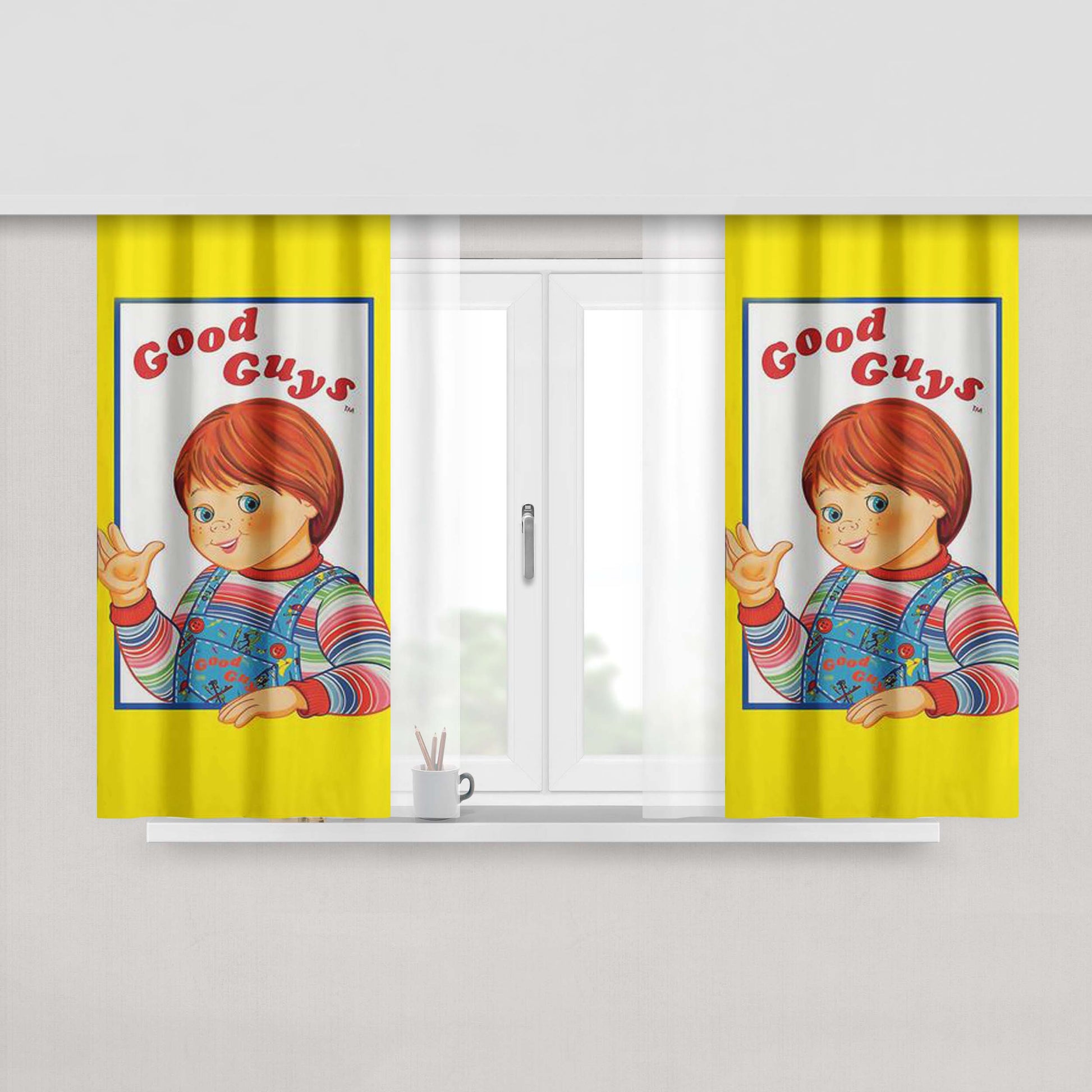 Childs Play Chucky Peach Skin Window Curtains