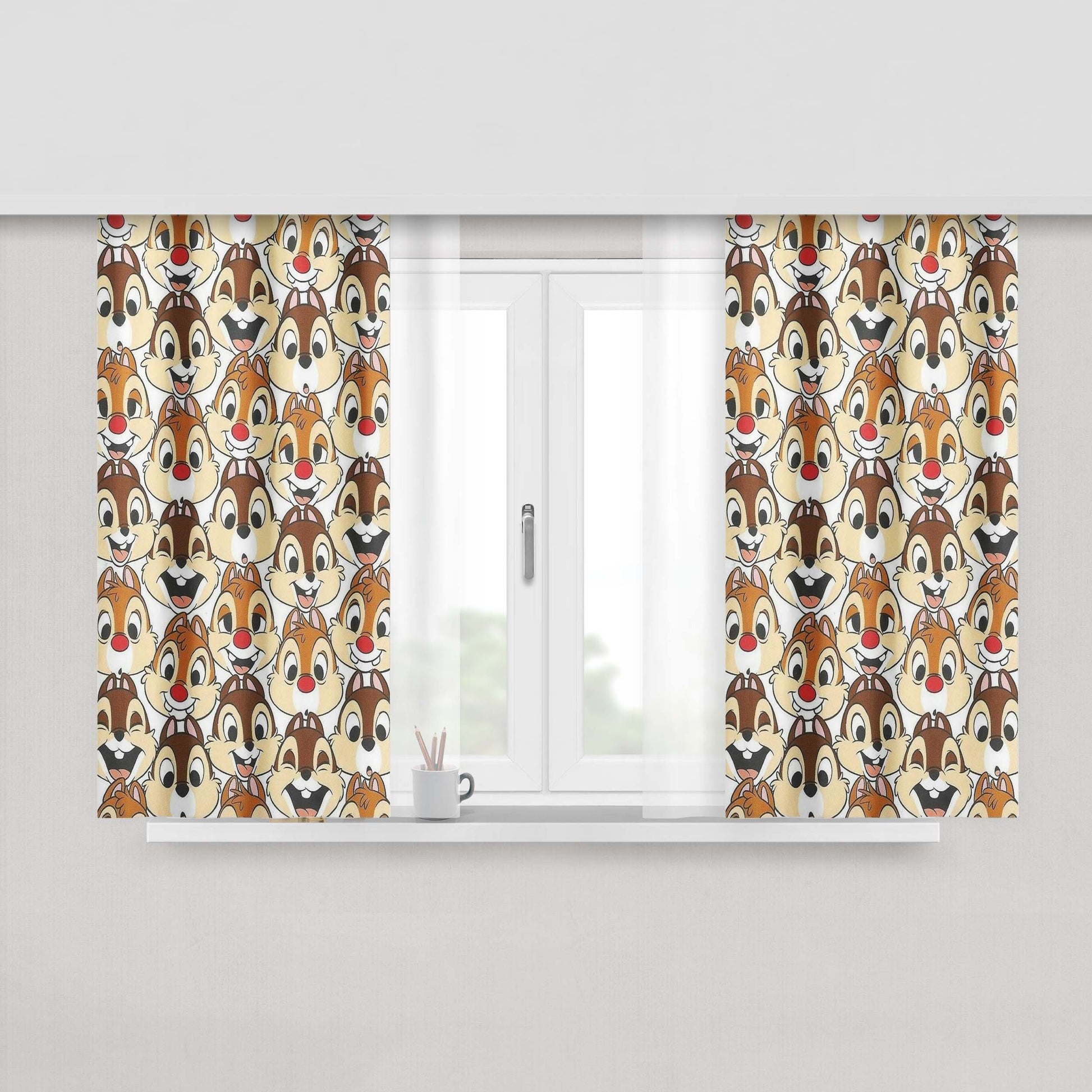 Chip And Dale Wallpapers Peach Skin Window Curtains