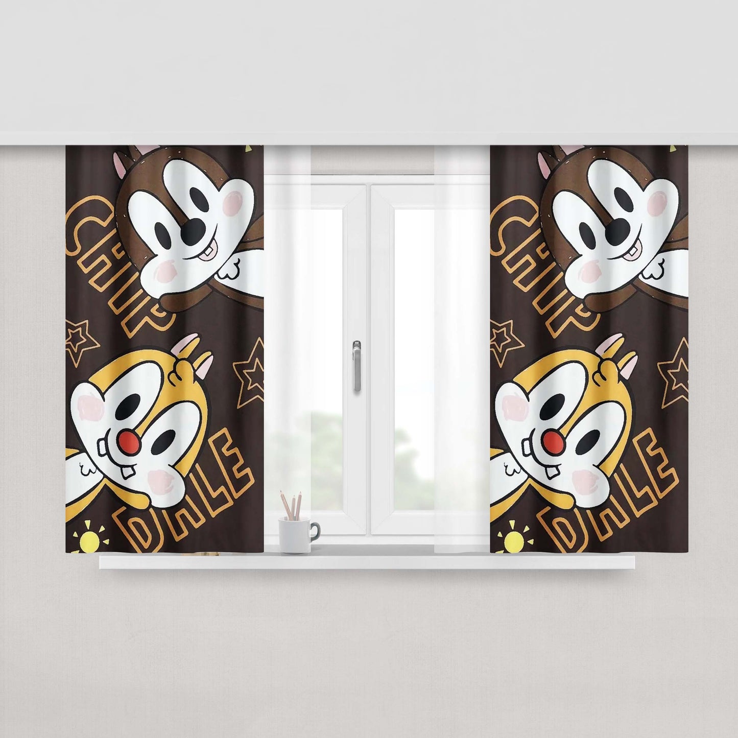 Chip And Dale Peach Skin Window Curtains