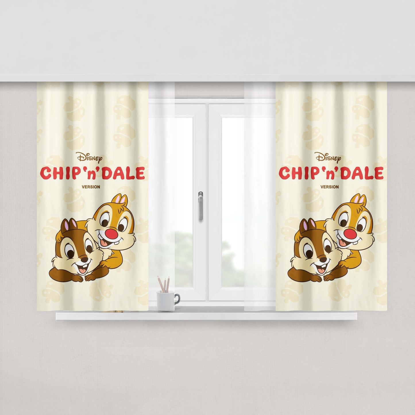 Chip Et Dale Peach Skin Window Curtains