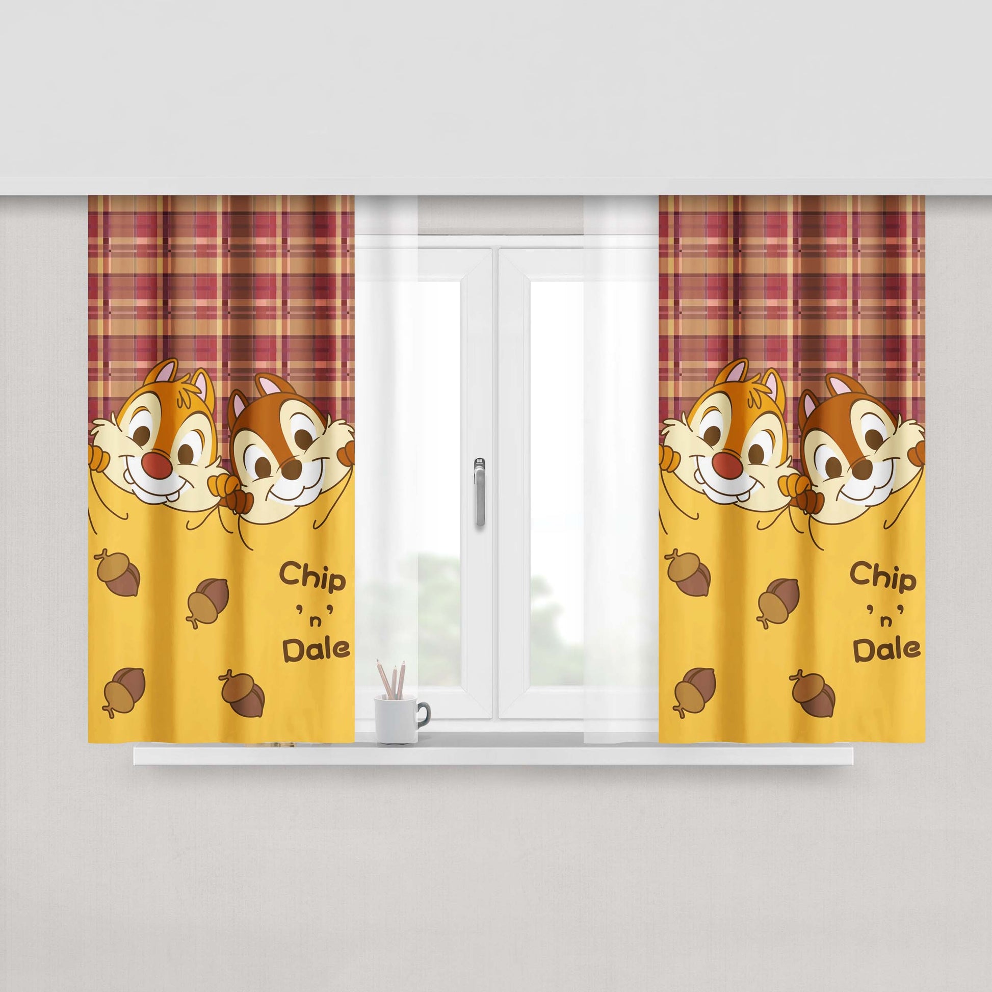 Chip N Dale Peach Skin Window Curtains