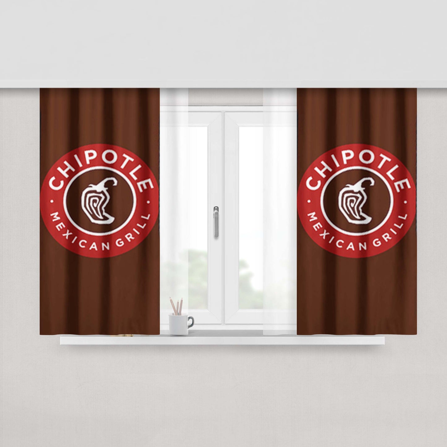 Chipotle Mexican Grill Peach Skin Window Curtains