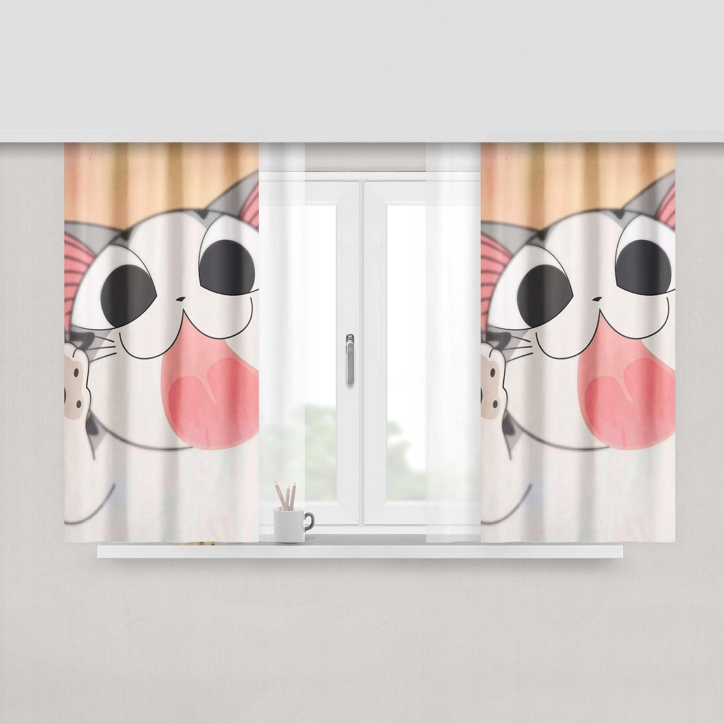 Chis Sweet Home Konami Kanata Peach Skin Window Curtains
