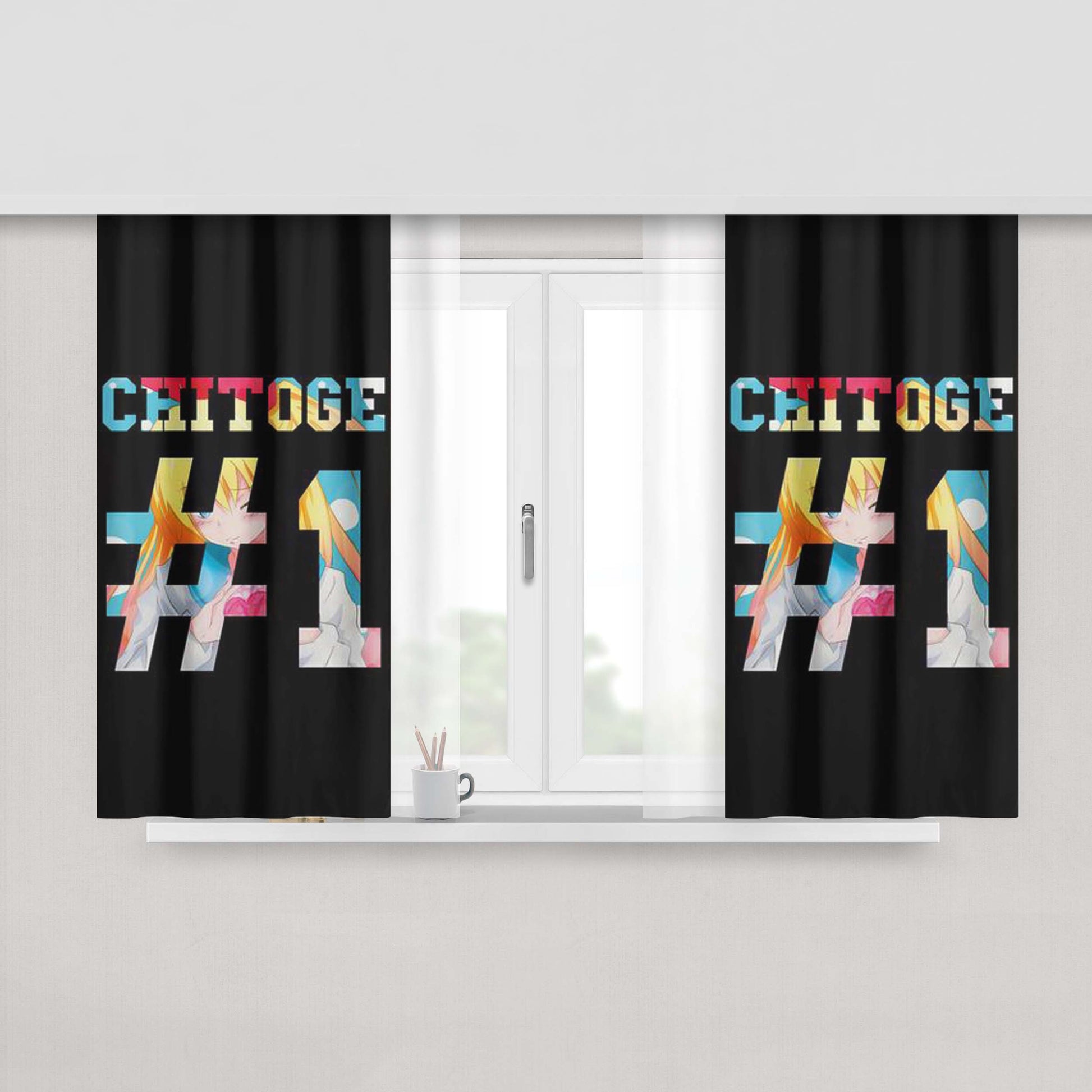 Chitoge Best Girl Peach Skin Window Curtains