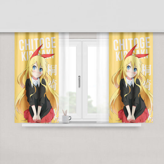 Chitoge Kirisaki V2 Peach Skin Window Curtains
