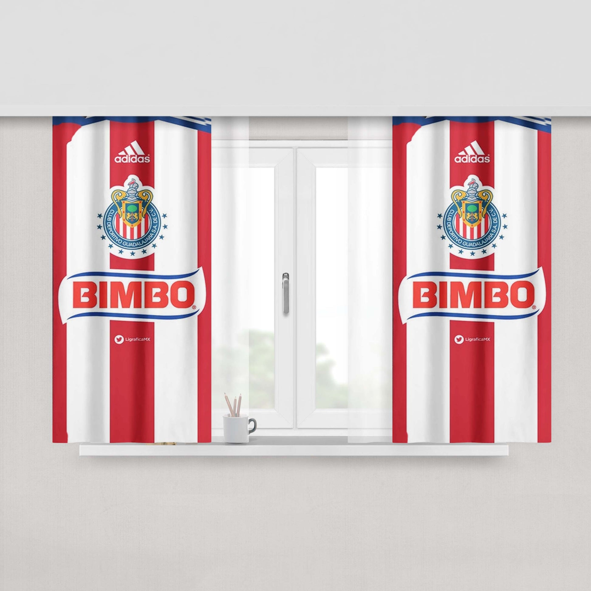 Chivas De Guadalajara Deportivo Jersey Peach Skin Window Curtains