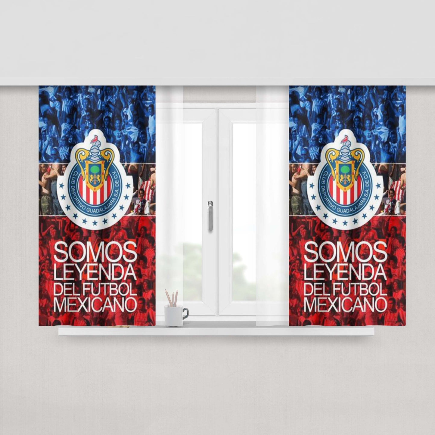 Chivas De Guadalajara Somos Leyenda Peach Skin Window Curtains