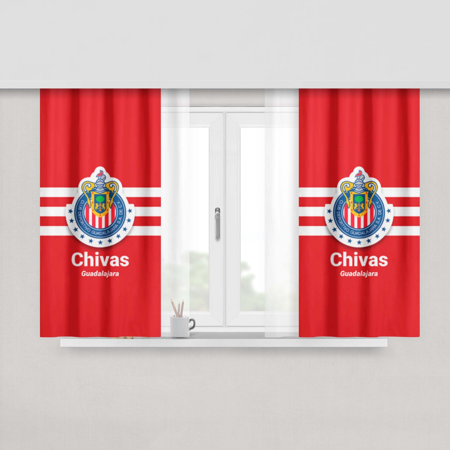 Chivas De Guadalajara Peach Skin Window Curtains