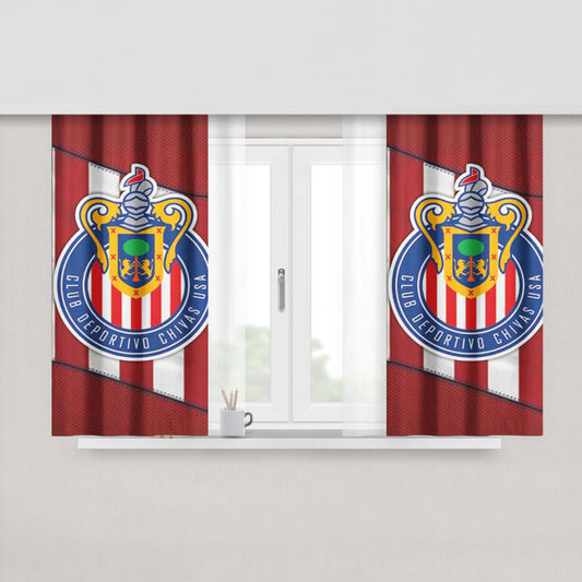 Chivas Fc Overlap Logo Peach Skin Window Curtains