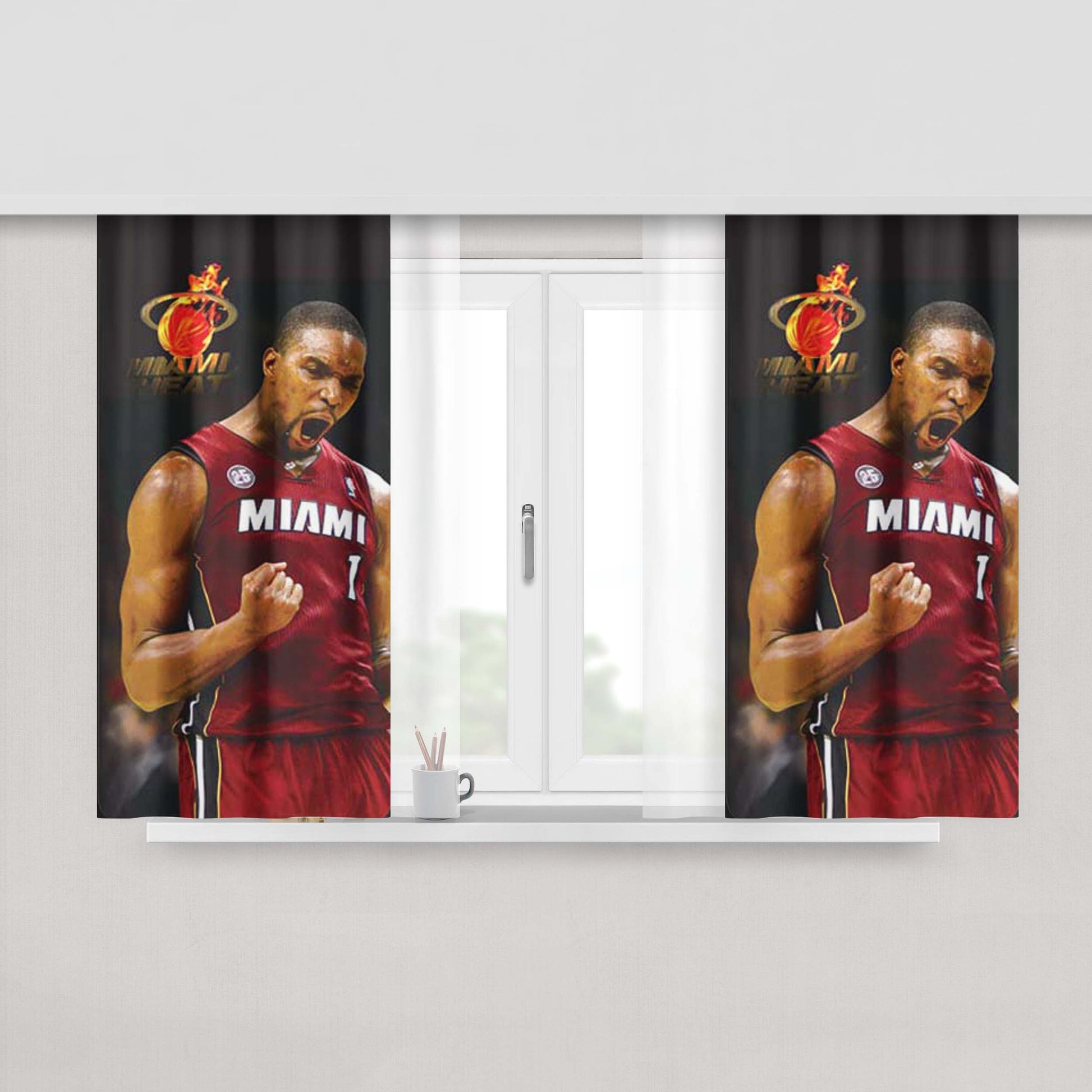 Chris Bosh Yeah Peach Skin Window Curtains