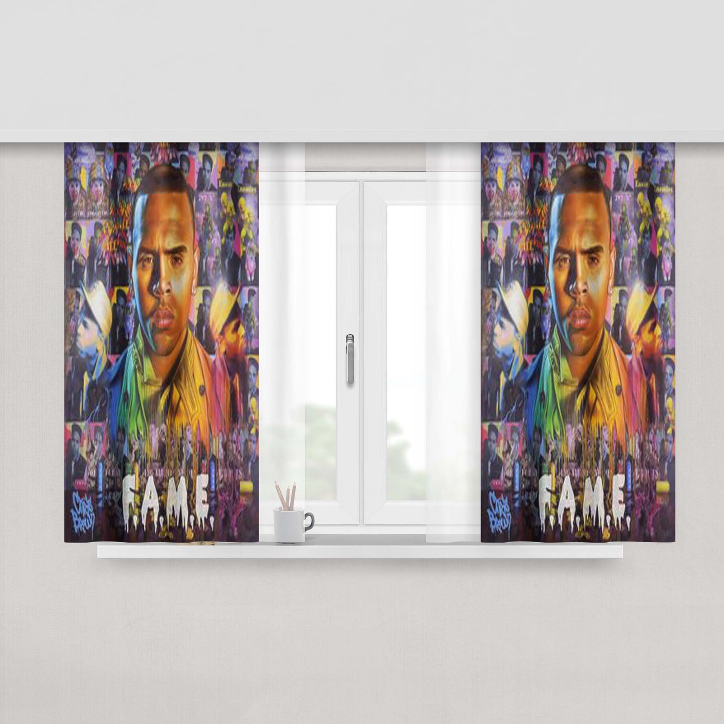 Chris Brown Fame Peach Skin Window Curtains