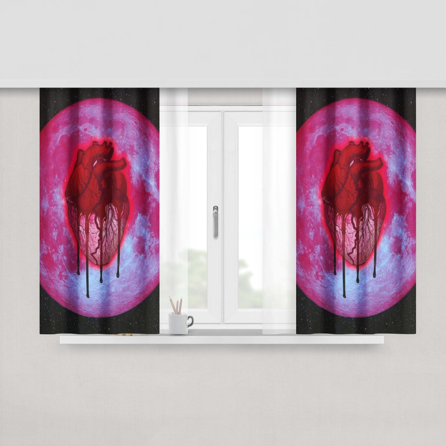Chris Brown Heartbreak On A Full Moon Peach Skin Window Curtains
